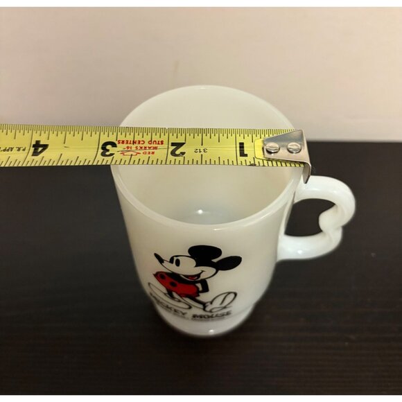 Vintage Walt Disney Productions Mickey Mouse Milk Glass Pedestal Mug Cartoon Des - Picture 7 of 7